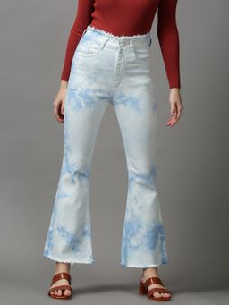 SHOWOFF - Women's Clean Look Bootcut Blue Denim Jeans