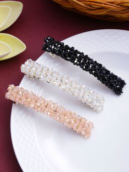 Yellow Chimes - Women Embellished French Barrette (Set of 3)