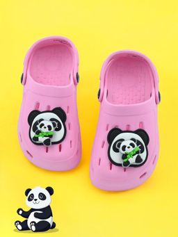 Yellow Bee - Charming Panda & Bamboo Charms Rotating Charm Clogs- Pink