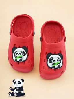 Yellow Bee - Playful Panda & Bamboo Rotating Charms Clogs- Red
