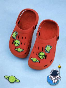 Yellow Bee - Galactic Fun Glow-In-The-Dark Alien & Space Explorer Charms Clogs- Red