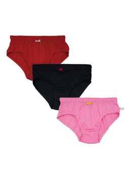 D'chica - Girls Multi Color Solid Mid Rise Full Coverage Cotton Panties (Pack of 3)