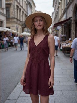 DaKauz - Midi Dress with Beaded Bodice