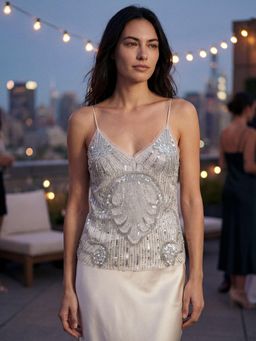 DaKauz - Beaded Mesh Top