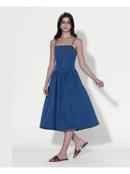 DaKauz - Embroidered V-Neck Midi Dress
