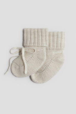 H&M - Boys Beige Wool-Knit Bootees