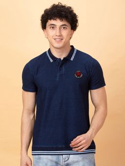 Being Human - Garments Men's Collar Neck Dark Navy Blue Polo T-Shirt