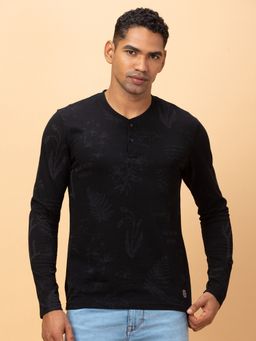 Being Human - Garments Men's Henley Neck Black Sulphur T-Shirt