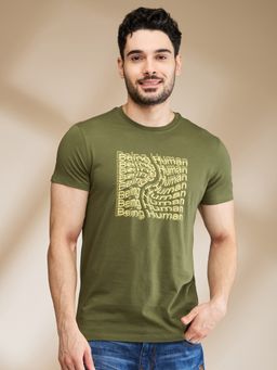Being Human - Garments Men's Crew Neck Dark Olive T-Shirt