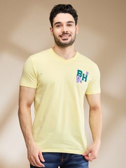 Being Human - Yellow Regular Fit Round Neck Men's T-Shirt by Being Human Clothing