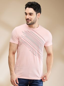 Being Human - Pink Regular Fit Men's Short Sleeves T-Shirt by Being Human Clothing