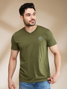 Being Human - Dark Green Regular Fit Men's Short Sleeves T-Shirt by Being Human Clothing