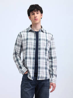 Flying Machine - Grey Dupplin Checked Twill Shirt