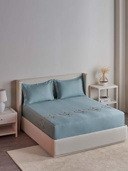 Ddecor Live Beautiful - Excellence Collection Cotton 210Tc Super King Bedsheet With 2 Covers-Yellow