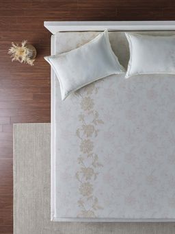 Ddecor Live Beautiful - Insignia Collection Cotton Super King Bedsheet With 2 Pillow Covers-Beige