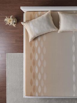 Ddecor Live Beautiful - Insignia Collection Cotton Super King Bedsheet With 2 Pillow Covers-Beige