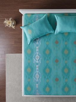 Ddecor Live Beautiful - Insignia Collection Cotton Super King Bedsheet With 2 Pillow Covers-Green