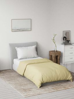 Ddecor Live Beautiful - Creme Collection Cotton Reversible Ac Room 300Gsm Single Winter Quilt-Beige