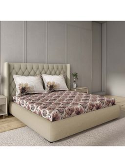 GM - 100% Cotton Blush Digital Printed 144TC King Bedsheet with 2 Pillow Covers