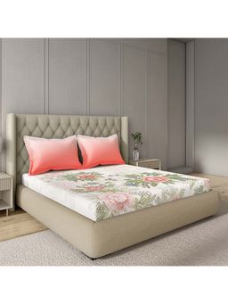 GM - 100% Cotton Multi-Color Digital Printed 122Tc King Bedsheet with 2 Pillow Covers