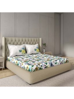 GM - 100% Cotton Multi-Color Digital Printed 144TC King Bedsheet with 2 Pillow Covers