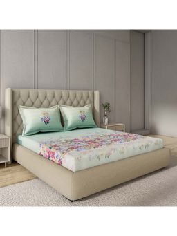 GM - 100% Cotton Multi Colour Digital Printed King Bedsheet with 2 Pillow Covers