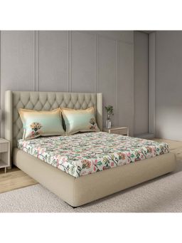 GM - 100% Cotton Multi Colour Digital Printed King Bedsheet with 2 Pillow Covers