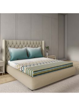 GM - 100% Cotton Aqua Digital Printed 144TC King Bedsheet with 2 Pillow Covers