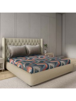 GM - 100% Cotton Multi Colour Digital Printed King Bedsheet with 2 Pillow Covers