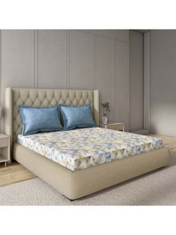 GM - 100% Cotton Multi-Color Digital Printed 144TC King Bedsheet with 2 Pillow Covers