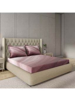 GM - 100% Cotton Wine Digital Printed 144TC King Bedsheet with 2 Pillow Covers