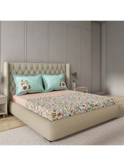 GM - 100% Cotton Multi Colour Digital Printed King Bedsheet with 2 Pillow Covers