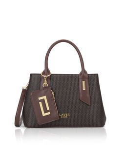 Lavie Luxe - Women's Monogram Rumba25 Satchel with Detachable Strap and Pouch-Choco (Medium)