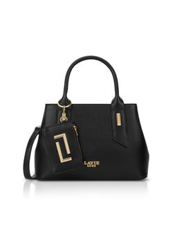 Lavie Luxe - Women's Duo Rumba Satchel with Detachable Strap and Pouch-Black (Medium)
