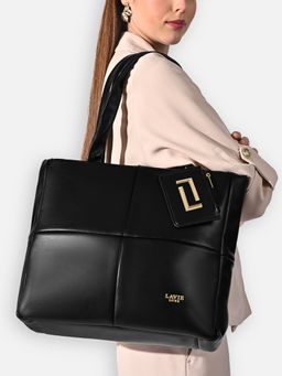 Lavie Luxe - Women's Puff X-Large Tote-Black (XL)