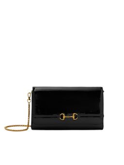 MIRAGGIO - Black Bonnie Clutch With Detachable Strap (Medium)