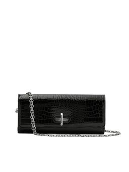 MIRAGGIO - Black Cecilia Clutch With Detachable Strap (Medium)