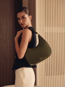 MIRAGGIO - Green Agnes Solid Shoulder Bag (Medium)