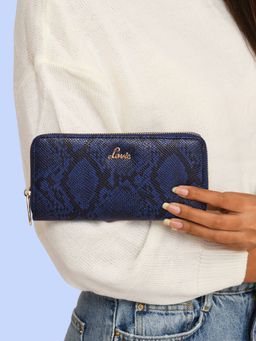 Lavie - Navy Blue Pyth Sacy Women's Zip Around Wallet (Large)