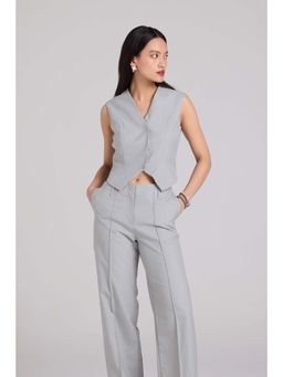 Qua - V-Neck Pinstripe Waistcoat