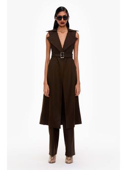 Qua - Tailored Longline Coat with Belt (Set of 2)