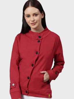 Campus Sutra - Maroon Solid Jacket