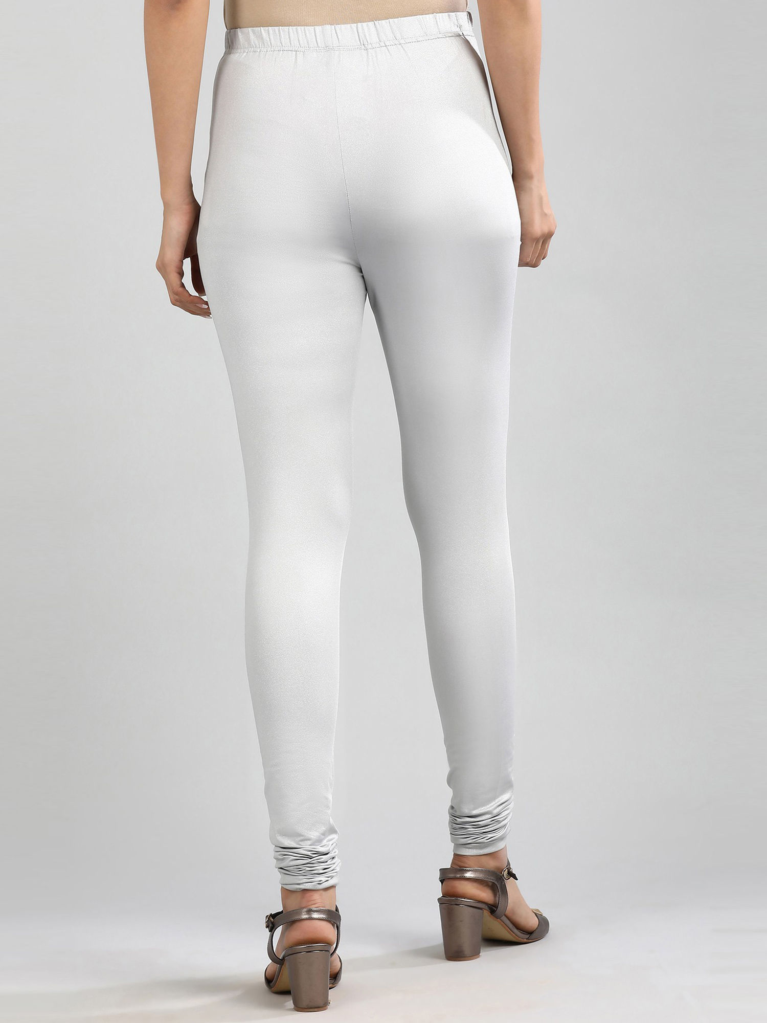 Buy Aurelia Silver Solid Churidar 