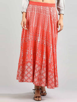 Aurelia - Coral Printed Skirt