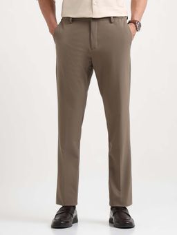 Arrow Newyork - Men Brown Mid Rise Solid Trouser