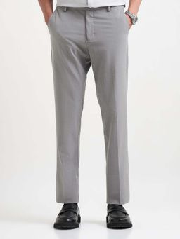 Arrow Newyork - Men Grey Mid Rise Heathered Trouser