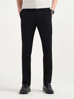 Arrow - Men Black Textured Dobby Trouser