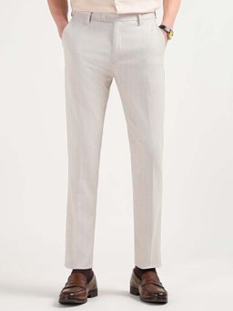 Arrow - Men Beige Super Slim Fit Dobby Trouser