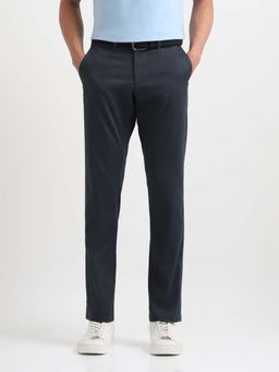 Arrow Sports - Men Navy Blue Slim Fit Cotton Trouser