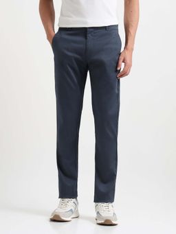 Arrow Sports - Men Navy Blue Super Slim Fit Cotton Trouser